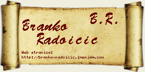 Branko Radoičić vizit kartica